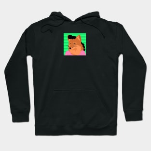 red fox character in cute box woman Hoodie